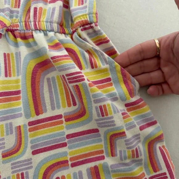 Girls Rainbow Pattern Romper | Colorful Summer One-Piece Sz L (10-12) - Picture 5 of 7